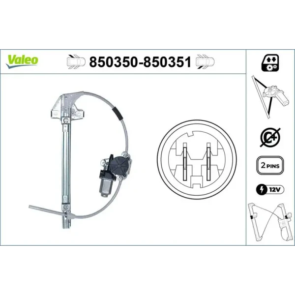 Valeo Arka Cam Krikosu (Sol) – 850350 / OEM 7700834343