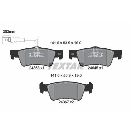 TEXTAR Arka Fren Balatası – 2436801 / OEM 7H8698451 ürün görseli
