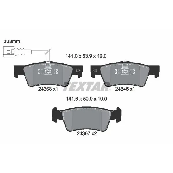 TEXTAR Arka Fren Balatası – 2436801 / OEM 7H8698451
