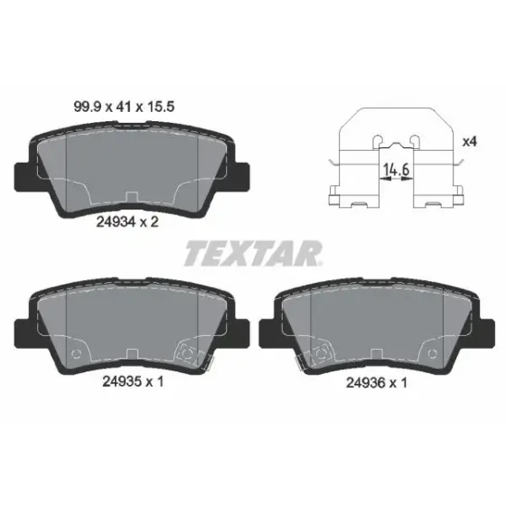 TEXTAR Arka Fren Balatası – 2493401 ürün görseli