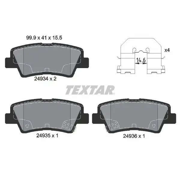 TEXTAR Arka Fren Balatası – 2493401