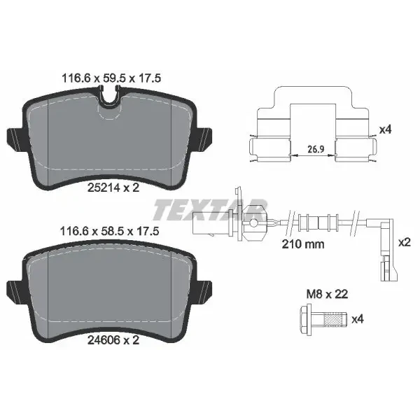 TEXTAR Arka Fren Balatası – 2521403