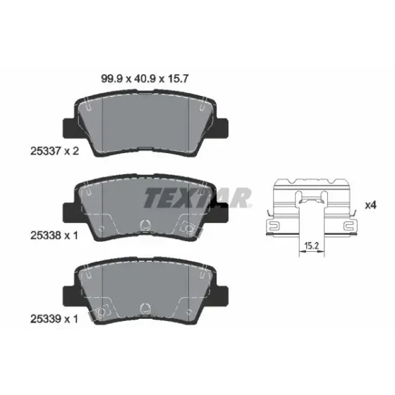 TEXTAR Arka Fren Balatası – 2533709 / OEM 58302BVA30 ürün görseli