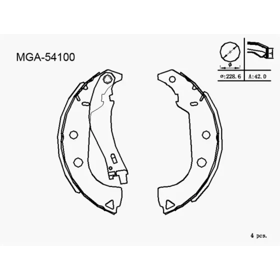 MGA Arka Fren Balatası – 54100 / OEM 77362453 ürün görseli