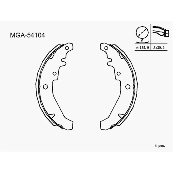 MGA Arka Fren Balatası – 54104 / OEM 7081572 ürün görseli