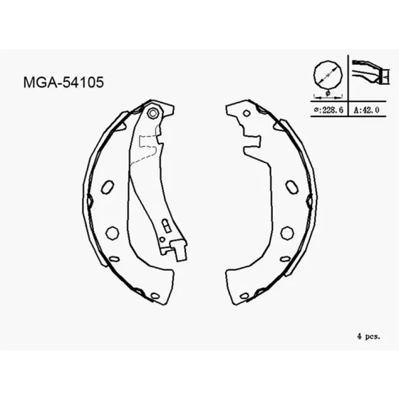 MGA Arka Fren Balatası – 54105 / OEM 77362284 ürün görseli