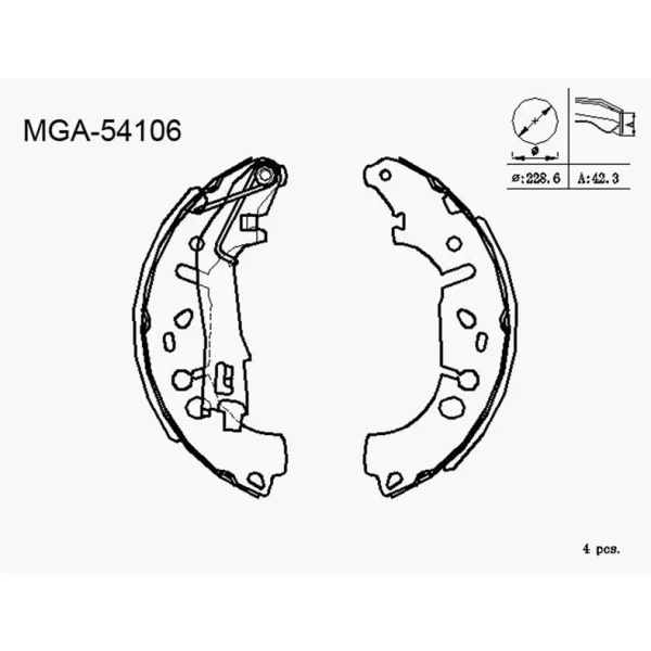 MGA Arka Fren Balatası – 54106 / OEM 77364264