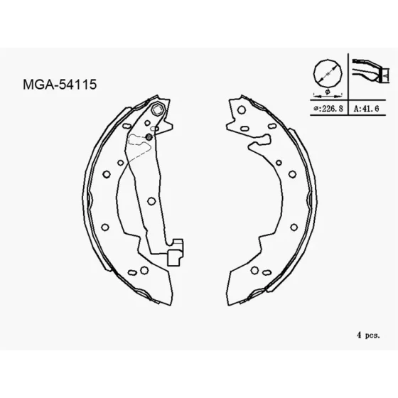 MGA Arka Fren Balatası – 54115 / OEM 424156 ürün görseli