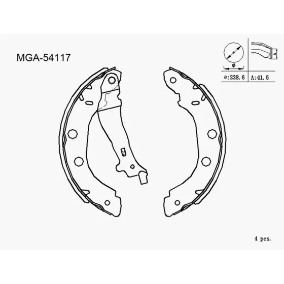 MGA Arka Fren Balatası – 54117 / OEM 7701208063 ürün görseli