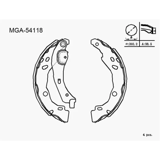 MGA Arka Fren Balatası – 54118 / OEM 7701207178 ürün görseli