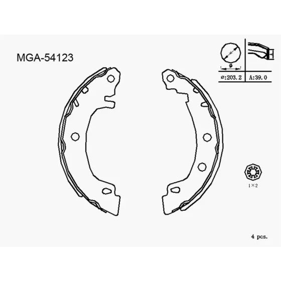 MGA Arka Fren Balatası – 54123 / OEM 7701207266 ürün görseli
