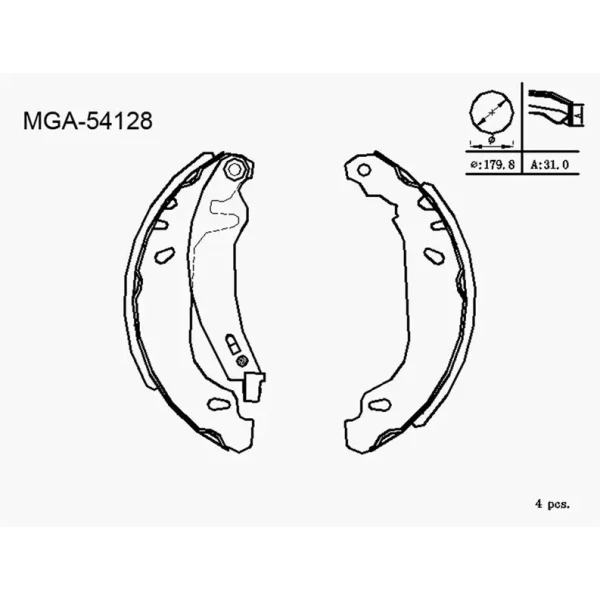 MGA Arka Fren Balatası – 54128 / OEM 4241G3