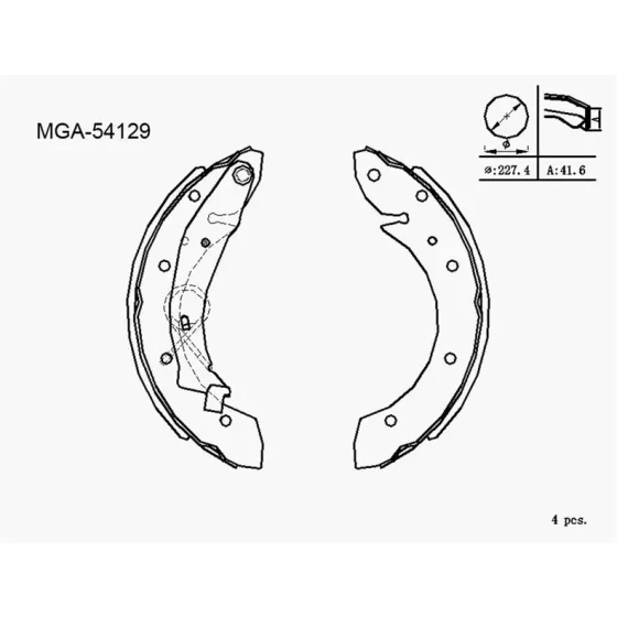 MGA Arka Fren Balatası – 54129 / OEM 4241L6 ürün görseli