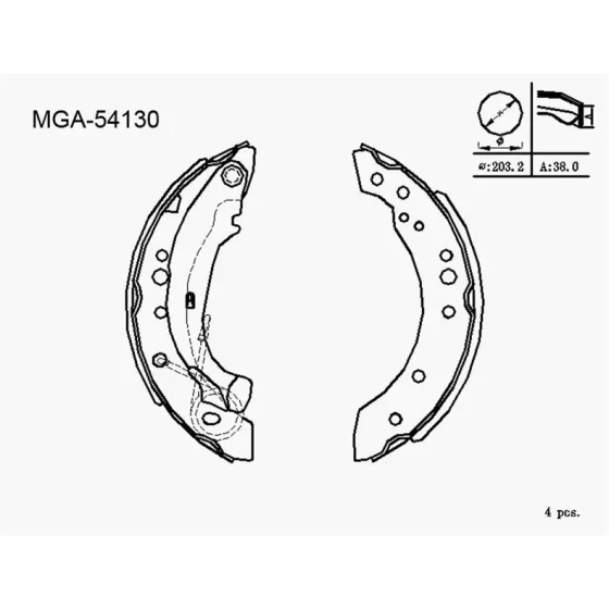 MGA Arka Fren Balatası – 54130 / OEM 4241L0 ürün görseli