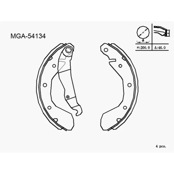 MGA Arka Fren Balatası – 54134 / OEM 1605953 ürün görseli