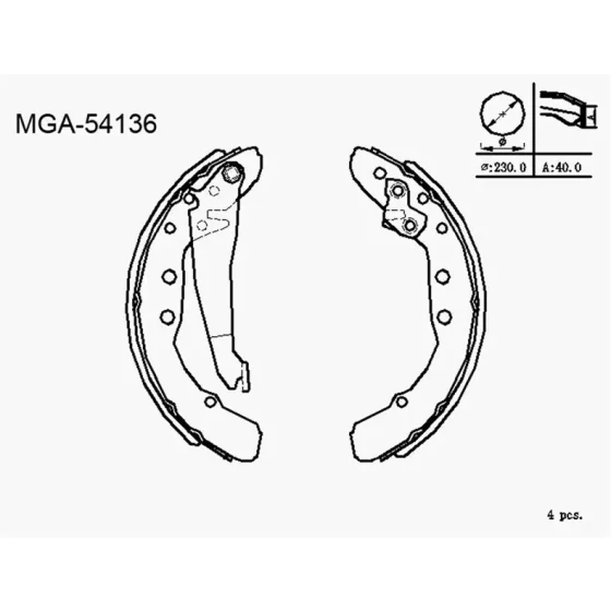 MGA Arka Fren Balatası – 54136 / OEM 357698525CX ürün görseli