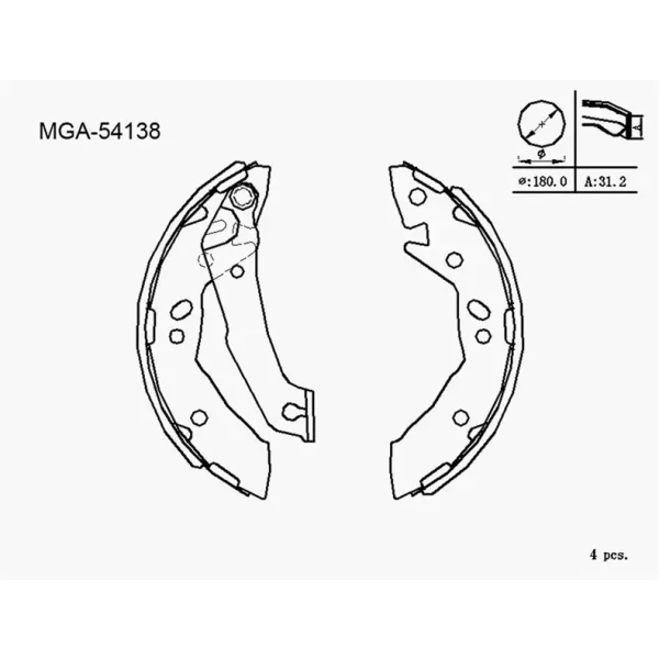 MGA Arka Fren Balatası – 54138 / OEM 5830522A01