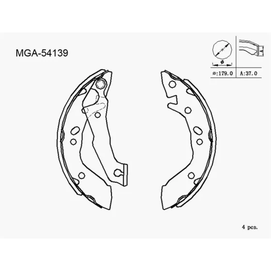 MGA Arka Fren Balatası – 54139 / OEM 5830525A10 ürün görseli