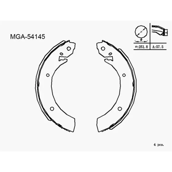 MGA Arka Fren Balatası – 54145 / OEM 5830544A40 ürün görseli