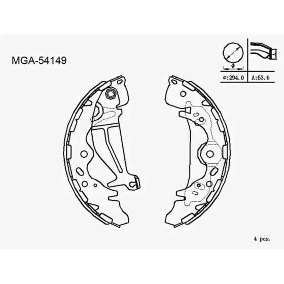 MGA Arka Fren Balatası – 54149 / OEM 583054AA30 ürün görseli