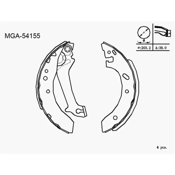 MGA Arka Fren Balatası – 54155 / OEM 91AB2200LA ürün görseli