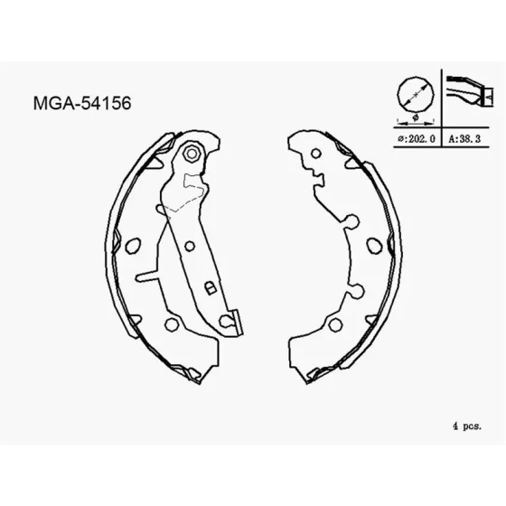 MGA Arka Fren Balatası – 54156 / OEM 2S6J2200BA ürün görseli