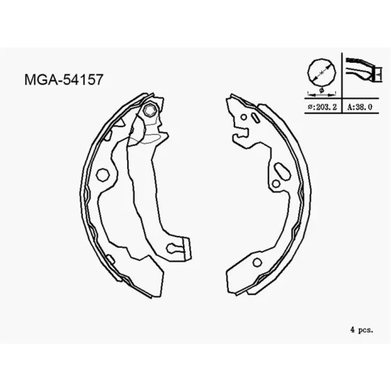 MGA Arka Fren Balatası – 54157 / OEM 98AB2200BD ürün görseli