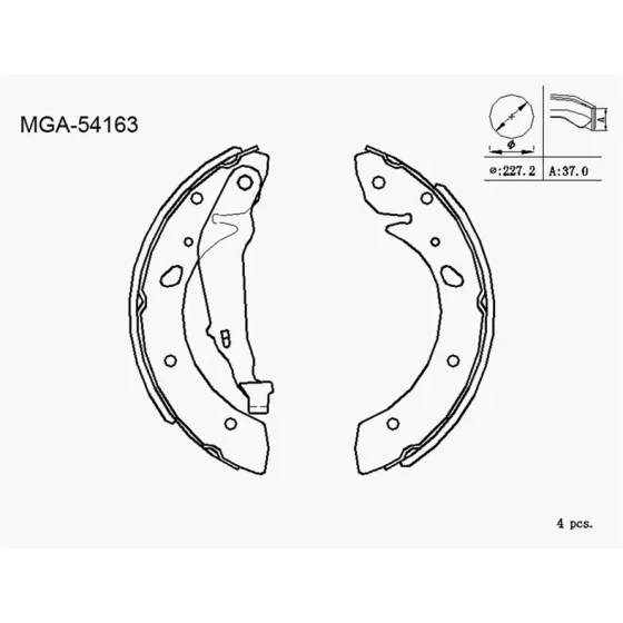 MGA Arka Fren Balatası – 54163 / OEM 449505020 ürün görseli