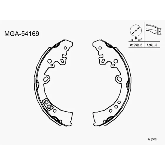 MGA Arka Fren Balatası – 54169 / OEM 044950K120 ürün görseli