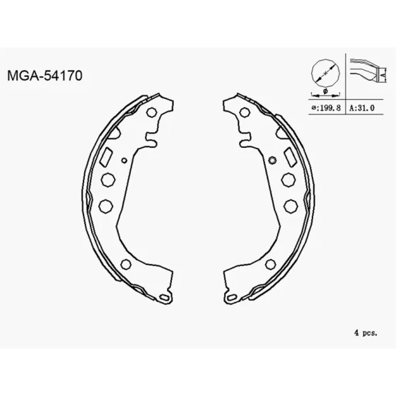 MGA Arka Fren Balatası – 54170 / OEM 449552100 ürün görseli