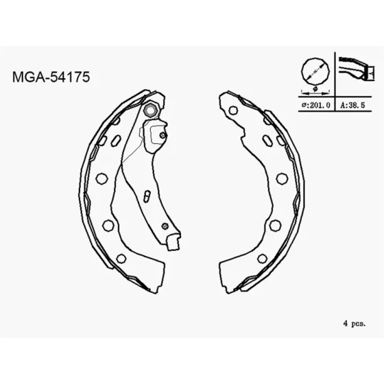 MGA Arka Fren Balatası – 54175 / OEM MR465094 ürün görseli