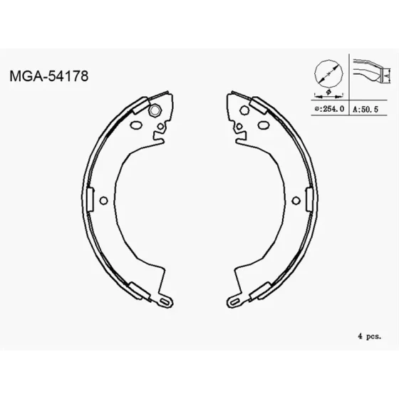 MGA Arka Fren Balatası – 54178 / OEM MB587661 ürün görseli