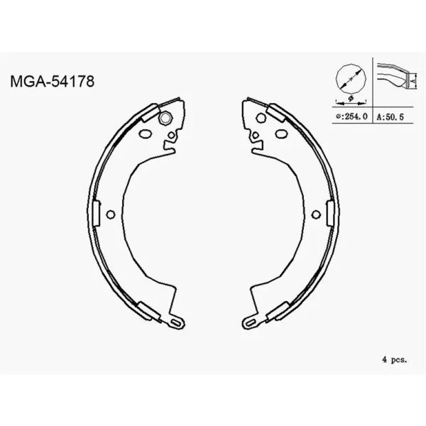 MGA Arka Fren Balatası – 54178 / OEM MB587661