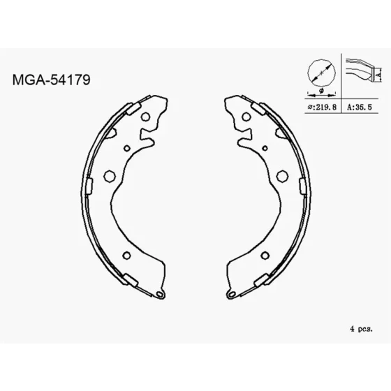 MGA Arka Fren Balatası – 54179 / OEM 43053SM4E50 ürün görseli