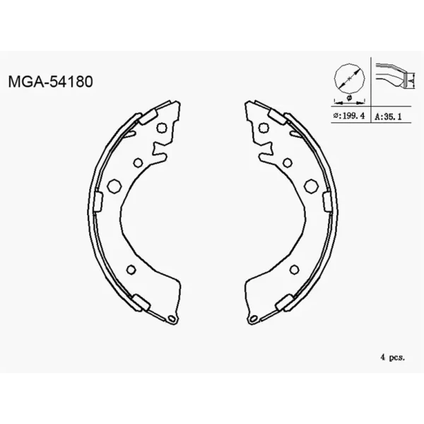 MGA Arka Fren Balatası – 54180 / OEM 43153ST0J01