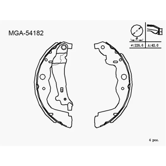 MGA Arka Fren Balatası – 54182 / OEM 7701210109 ürün görseli