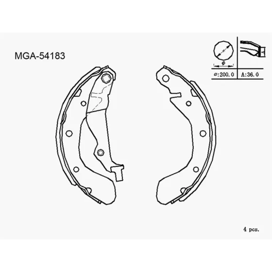 MGA Arka Fren Balatası – 54183 / OEM 93740252 ürün görseli