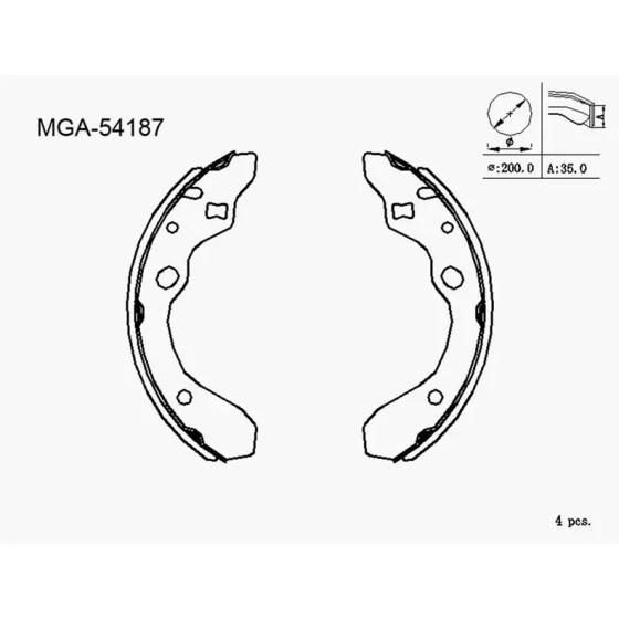 MGA Arka Fren Balatası – 54187 / OEM BCYD2638ZA ürün görseli