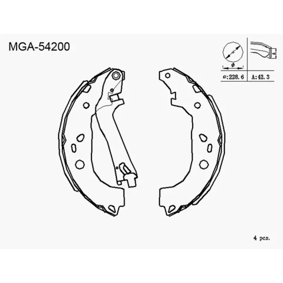 MGA Arka Fren Balatası – 54200 / OEM 77363946 ürün görseli