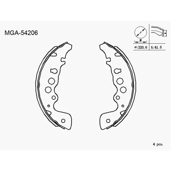 MGA Arka Fren Balatası – 54206 / OEM 5320065D01 ürün görseli