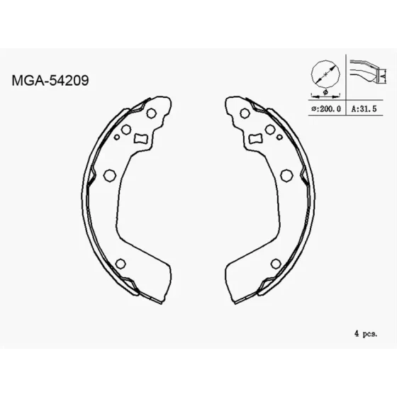 MGA Arka Fren Balatası – 54209 / OEM 5320063J02 ürün görseli