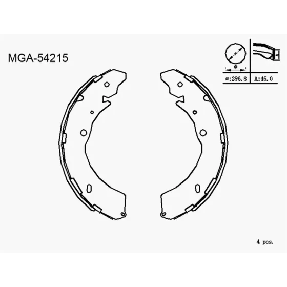 MGA Arka Fren Balatası – 54215 / OEM 8973682540 ürün görseli