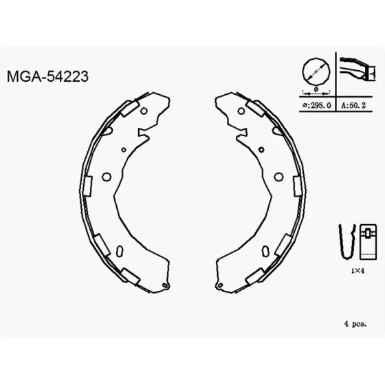 MGA Arka Fren Balatası – 54223 / OEM 4600A106 ürün görseli