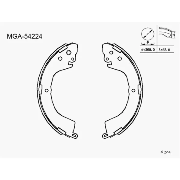 MGA Arka Fren Balatası – 54224 / OEM MN186402