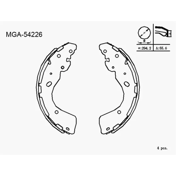 MGA Arka Fren Balatası – 54226 / OEM D4060EB36A ürün görseli