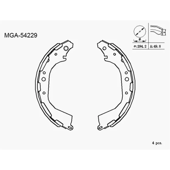 MGA Arka Fren Balatası – 54229 / OEM 440600W727 ürün görseli