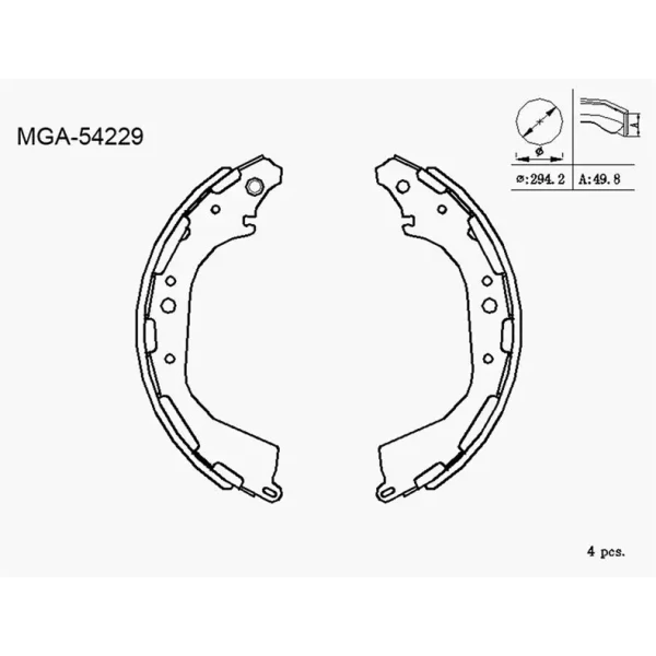 MGA Arka Fren Balatası – 54229 / OEM 440600W727