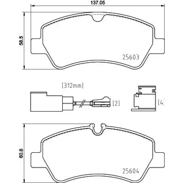 MGA Arka Fren Balatası – 55680 / OEM MEBK3J2M008AA