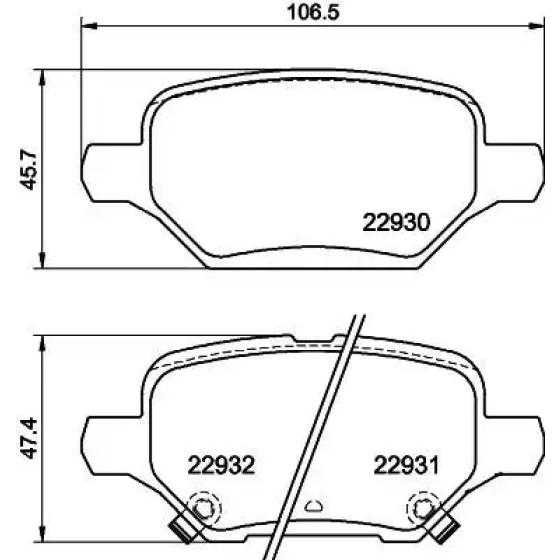 MGA Arka Fren Balatası – 55740 / OEM 42539412 ürün görseli