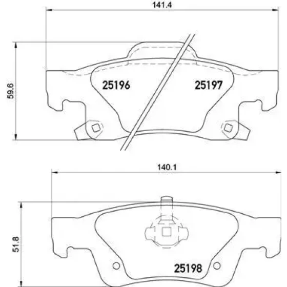 MGA Arka Fren Balatası – 55764 / OEM 68052386AA ürün görseli